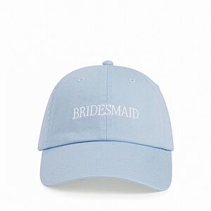 Favorite Daughter Bridesmaid Cap - Pale Blue with White Embroidery